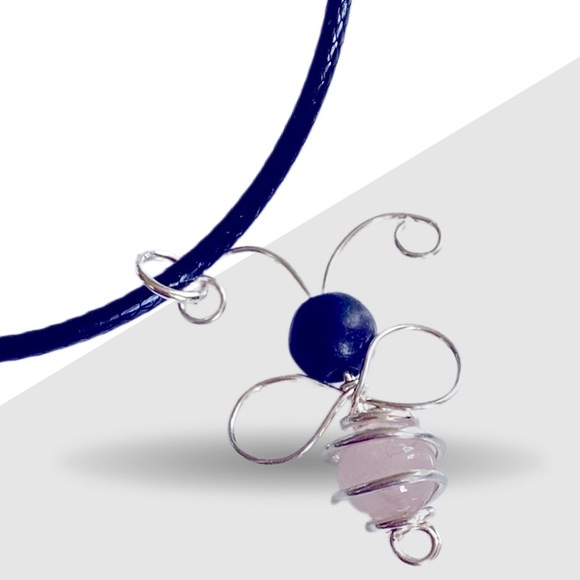 Sterling Silver and Pink Bee Pendant Necklace
17” long with extender - Picture 1 of 7